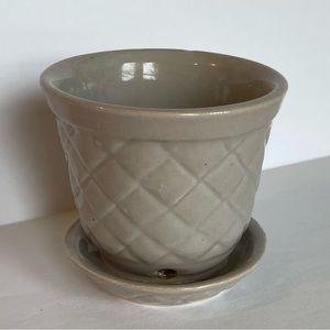 Vintage McCoy Small Gray Quilted Planter